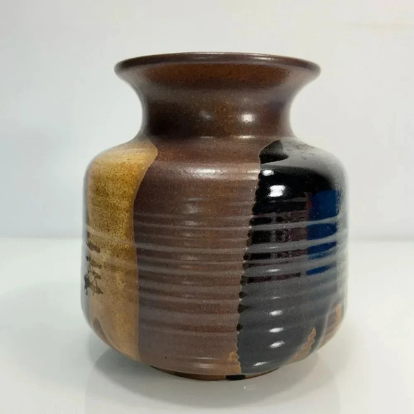 Pottery Craft USA Vintage Stoneware Earth Sand Tones Handmade Vase - Picture 4 of 10